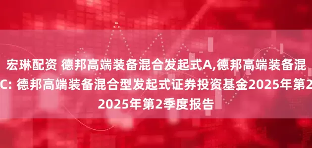 宏琳配资 德邦高端装备混合发起式A,德邦高端装备混合发起式C: 德邦高端装备混合型发起式证券投资基金2025年第2季度报告